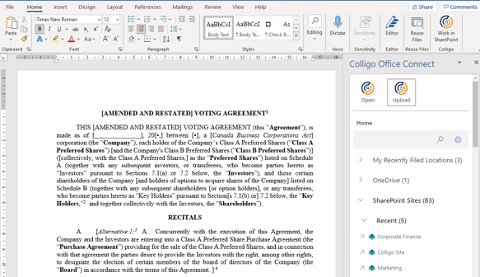 Colligo Office Connect Screenshot