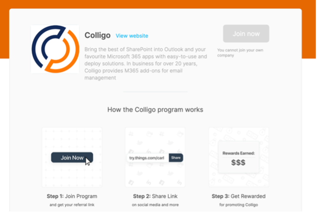 Colligo Partner Application page on PartnerStack