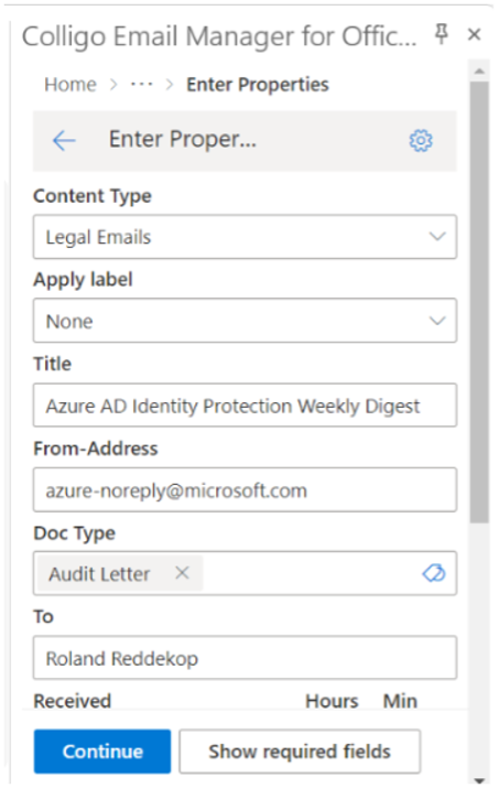 Outlook to SharePoint connector