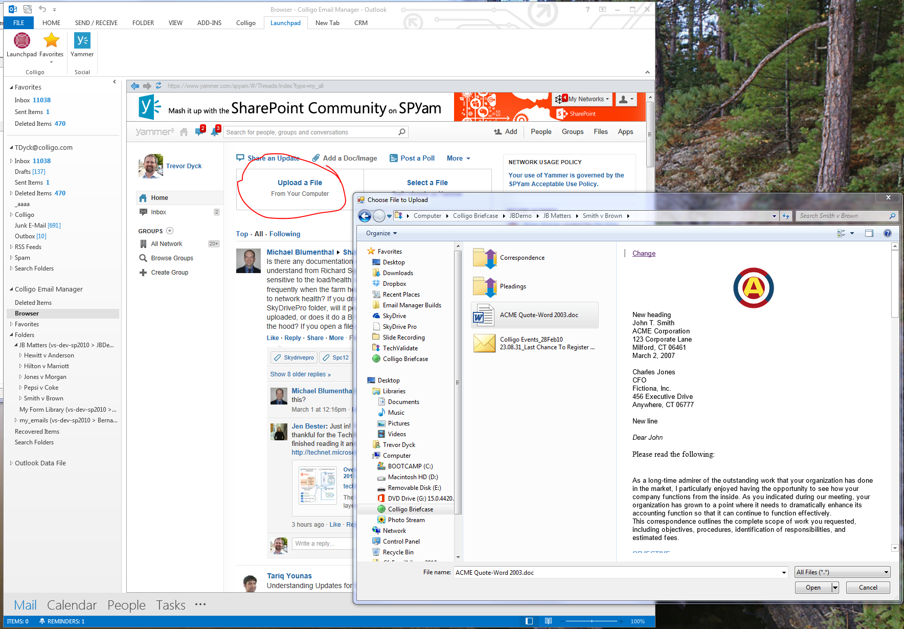 Social SharePoint with Yammer in Outlook the easy way!