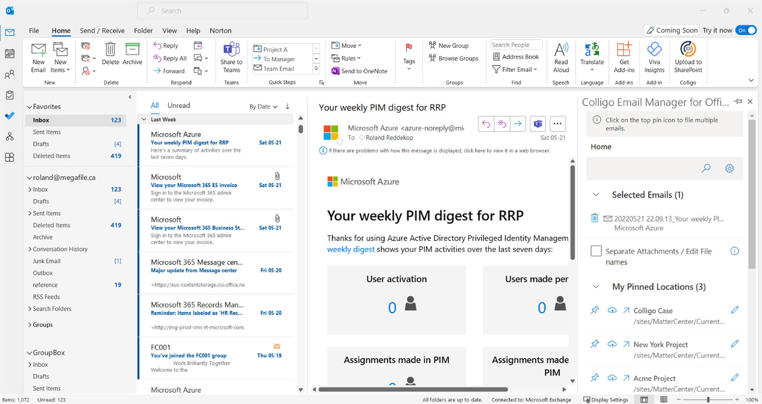 Screenshot of Email Manager for Microsoft 365 - SharePoint Tools