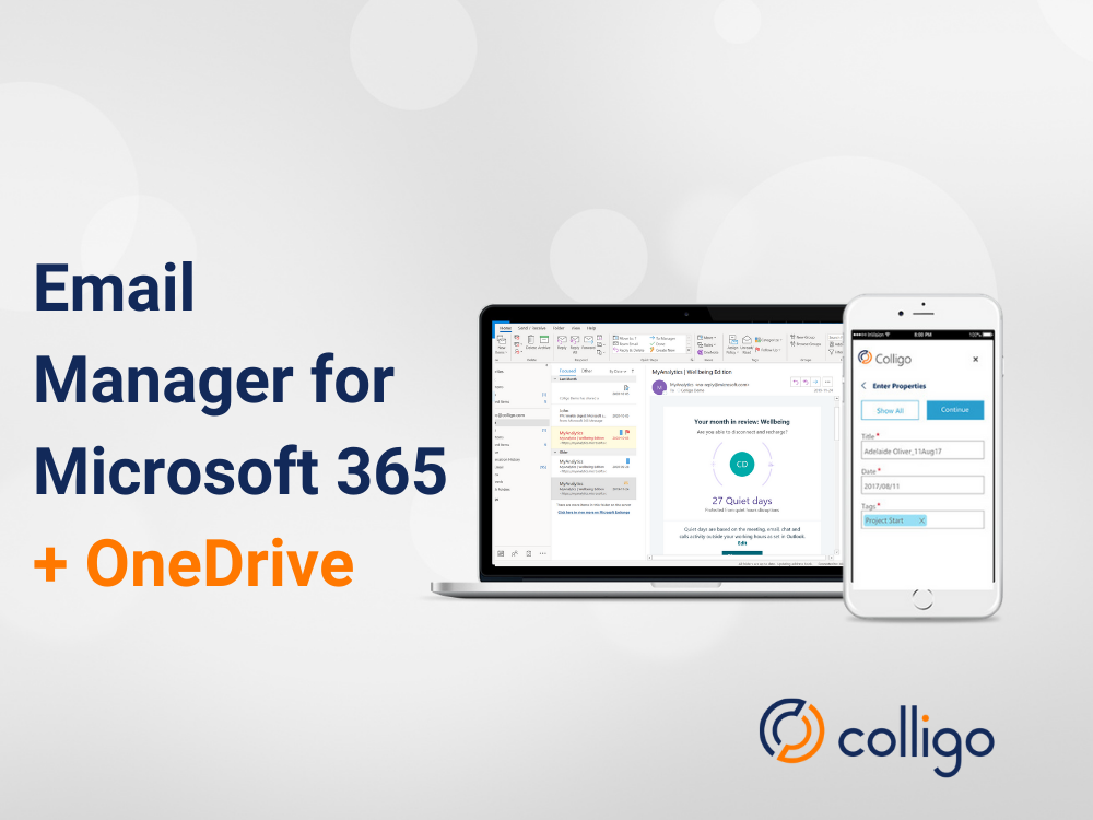 Colligo Email Manager integrates Outlook 365 + OneDrive
