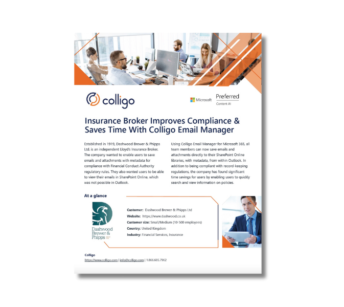 Dashwood Case Study Image - Colligo Email Manager