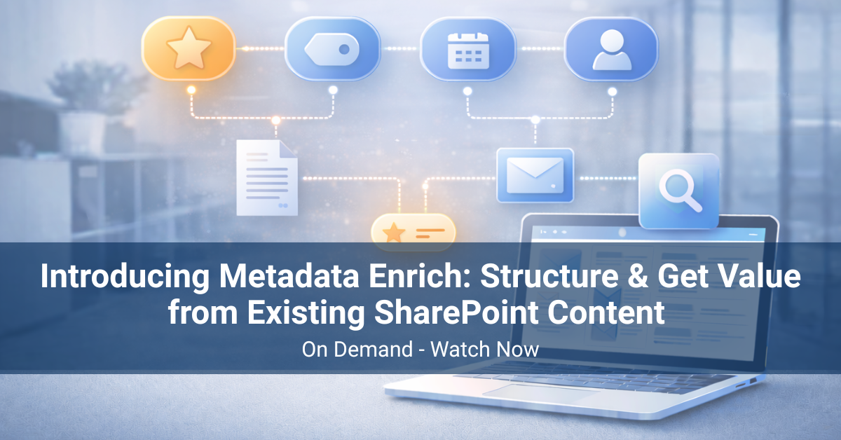 Webinar poll results showing that most organizations rely on folders or inconsistent metadata in SharePoint environments.