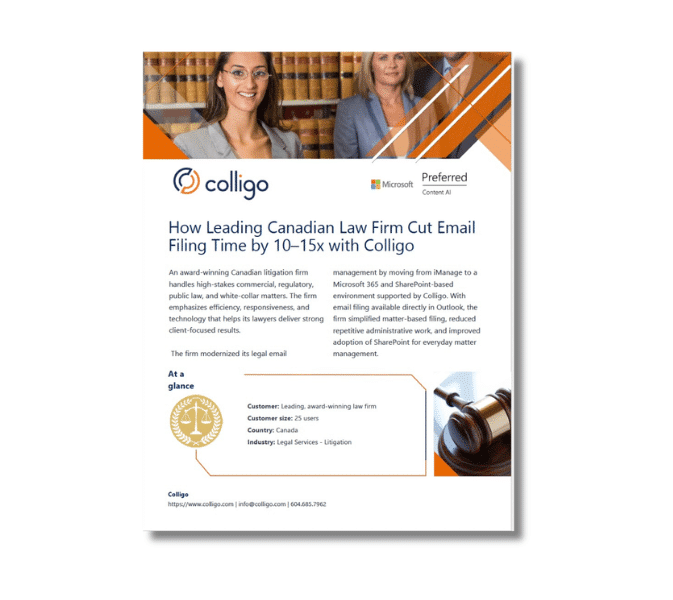 How Leading Canadian Law Firm Cut EmailFiling Time by 10–15x with Colligo - Thumbnail